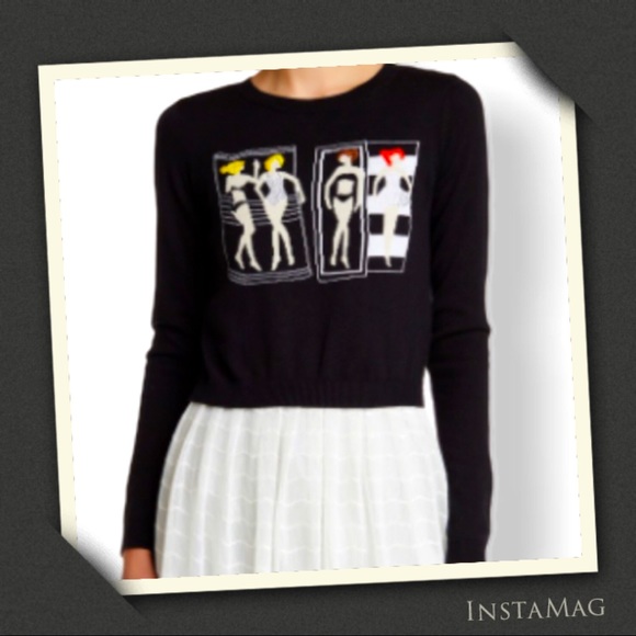 ALICE + OLIVIA Beach Babe Cropped Sweater - Picture 1 of 8